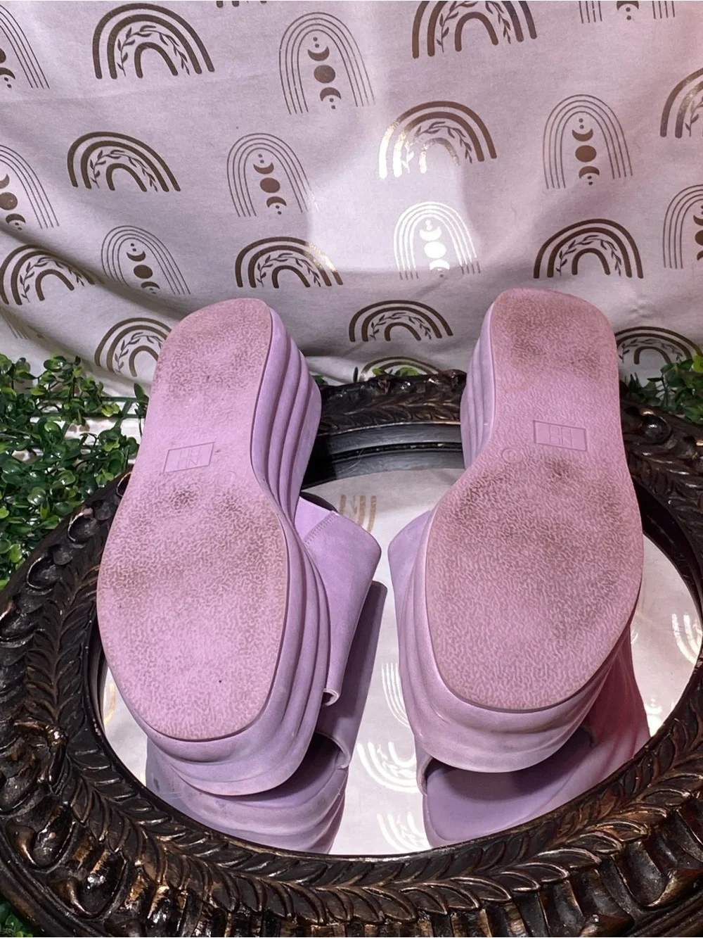 No Boundaries Lilac Platform Slide Sandals